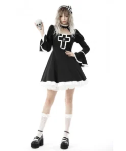 Ladies Dark In Love Crucifix Dress
