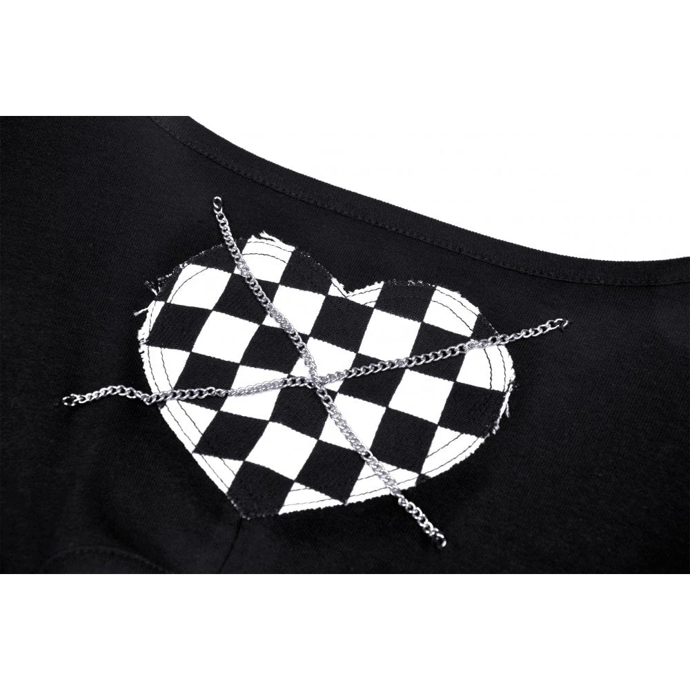 Dark In Love Checkered Heart Crop Top Ladies 11 Dark In Love Checkered Heart Crop Top Ladies