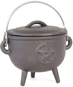 Homeware Gothic Gifts 11cm Pentagram Cast Iron Cauldron
