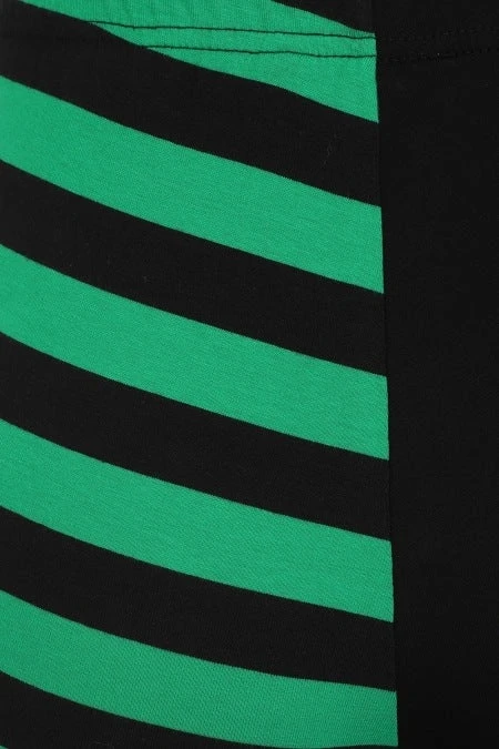 Banned Apparel Banned Half Black Half Stripes Leggings - Green Ladies 10 Banned Apparel Banned Half Black Half Stripes Leggings - Green Ladies