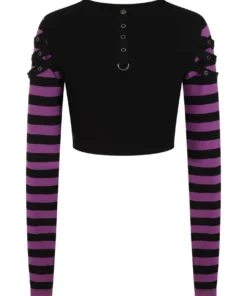 Banned Apparel Ladies Banned Lycoris Top - Black & Purple