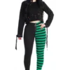 Banned Apparel Banned Half Black Half Stripes Leggings - Green Ladies 1 Banned Apparel Banned Half Black Half Stripes Leggings - Green Ladies