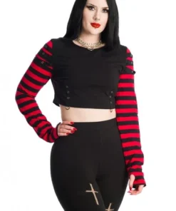 Banned Apparel Ladies Banned Lycoris Top - Black & Red