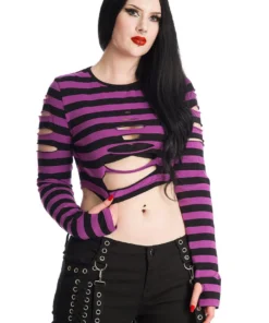 Banned Apparel Banned Chantrea Top - Black & Purple