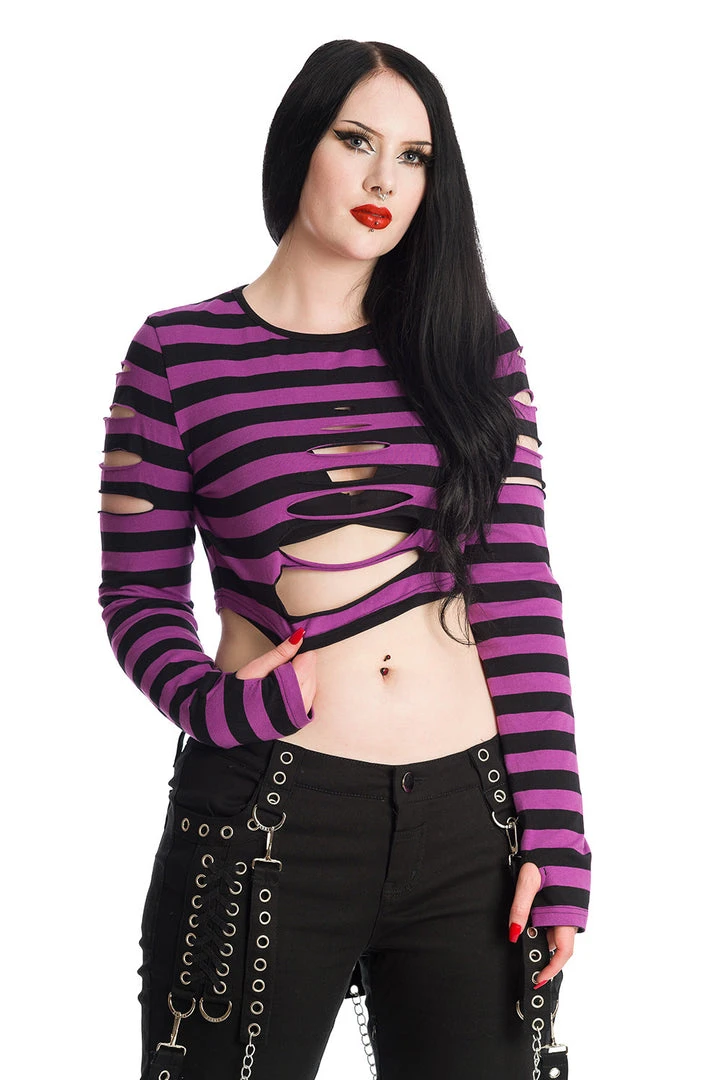 Banned Apparel Banned Chantrea Top - Black & Purple 3 Banned Apparel Banned Chantrea Top - Black & Purple