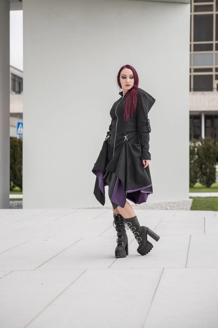 Necessary Evil Purple Lined Selene Coat 5 Necessary Evil Purple Lined Selene Coat