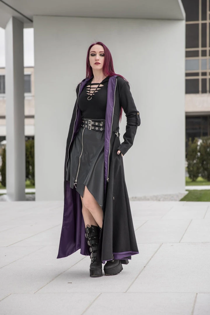 Necessary Evil Purple Lined Selene Coat 4 Necessary Evil Purple Lined Selene Coat