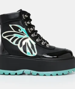 Koi Footwear Koi Tooth Fairy's Intent Blue Platform Boots New Arrivals
