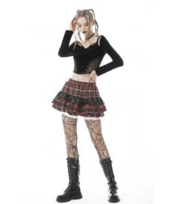 Ladies Dark In Love Exigis Tartan Skirt 23 Ladies Dark In Love Exigis Tartan Skirt