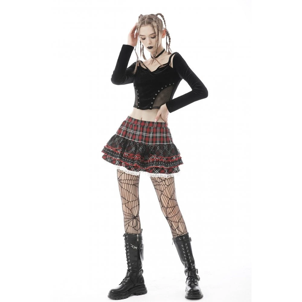 Ladies Dark In Love Exigis Tartan Skirt 10 Ladies Dark In Love Exigis Tartan Skirt