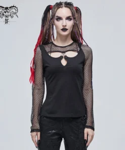 Ladies Devil Fashion Athena Long Sleeve Fishnet Top