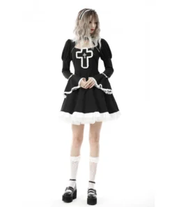 Ladies Dark In Love Crucifix Dress