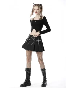 New Arrivals Dark In Love Muriel Pleated Mini Skirt