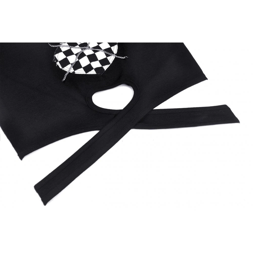 Dark In Love Checkered Heart Crop Top Ladies 12 Dark In Love Checkered Heart Crop Top Ladies