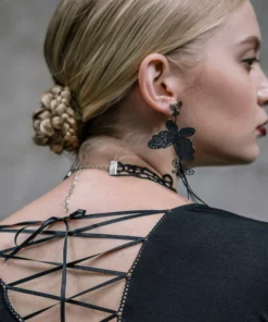 Accessories Devil Fashion Onyx Rose Necklace