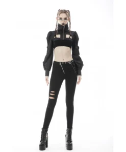 Ladies Dark In Love Rebellious Cut Out Cape