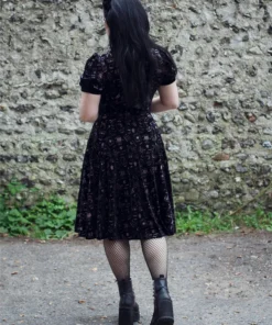 Ladies Collectif Peta Spooky Velvet Swing Dress