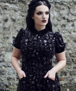 Ladies Collectif Peta Spooky Velvet Swing Dress 11 Ladies Collectif Peta Spooky Velvet Swing Dress