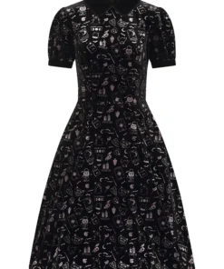 Ladies Collectif Peta Spooky Velvet Swing Dress 12 Ladies Collectif Peta Spooky Velvet Swing Dress