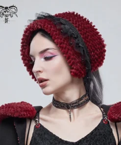 Accessories Devil Fashion Alvar Scarf Black & Burgundy 14 Accessories Devil Fashion Alvar Scarf Black & Burgundy