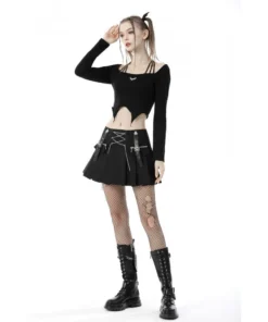 New Arrivals Dark In Love Muriel Pleated Mini Skirt