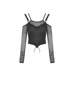 Ladies Dark In Love Carina Fishnet Top