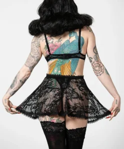 Plus Sizes Killstar Afterlife Lace Nightdress Black