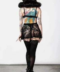 Plus Sizes Killstar Afterlife Lace Nightdress Black
