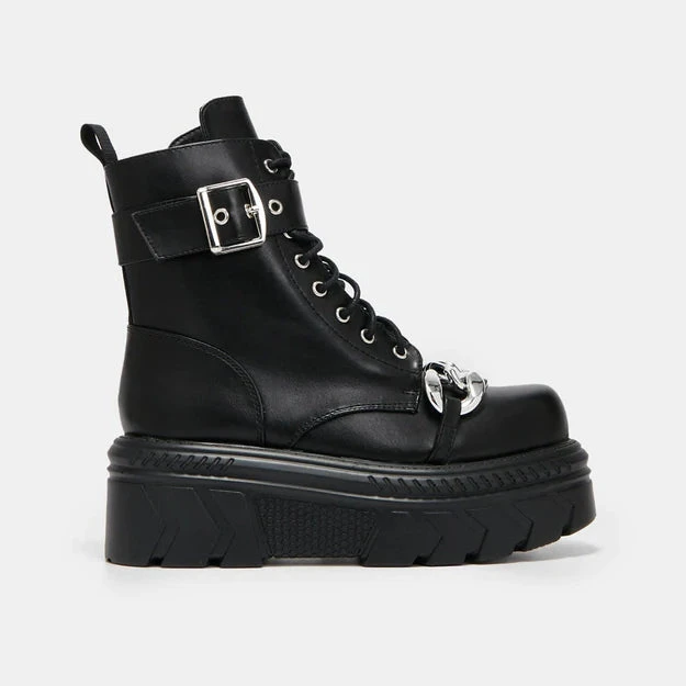 Koi Footwear Koi Epoine Chunky Stomper Chain Boots Ladies 5 Koi Footwear Koi Epoine Chunky Stomper Chain Boots Ladies