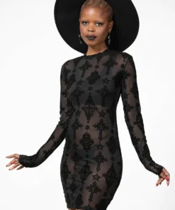 Killstar Alter Mesh Bodycon Dress Ladies