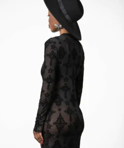 Killstar Alter Mesh Bodycon Dress Ladies