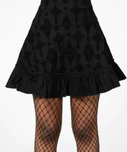 Killstar Amelie Flocked Mini Skirt Ladies