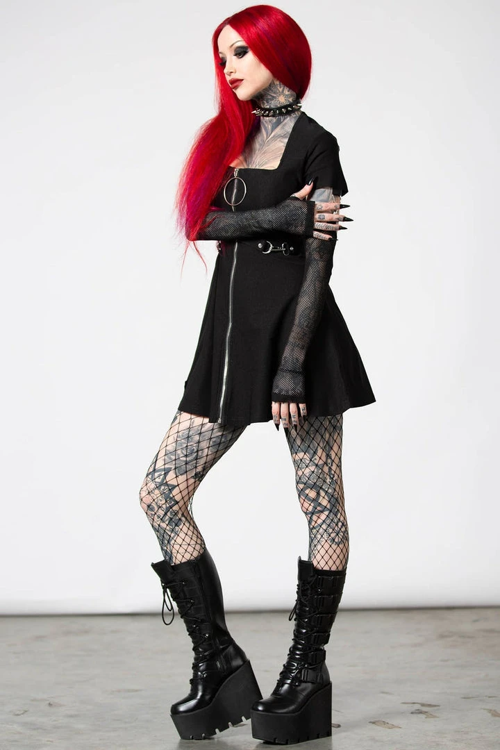 Killstar Anti Everything Zip Dress Ladies 4 Killstar Anti Everything Zip Dress Ladies