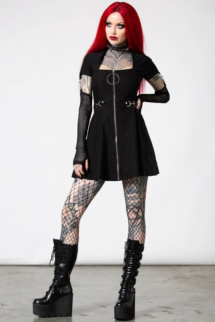 Killstar Anti Everything Zip Dress Ladies 6 Killstar Anti Everything Zip Dress Ladies