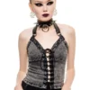 Killstar Aramis Denim Halter Top Ash Ladies 2 Killstar Aramis Denim Halter Top Ash Ladies
