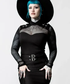 Ladies Killstar Arch Enemies Fishnet Top