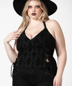 Killstar Aria Flocked Halter Top
