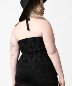 Killstar Aria Flocked Halter Top