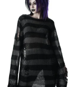 Killstar Ash Distress Knit Sweater