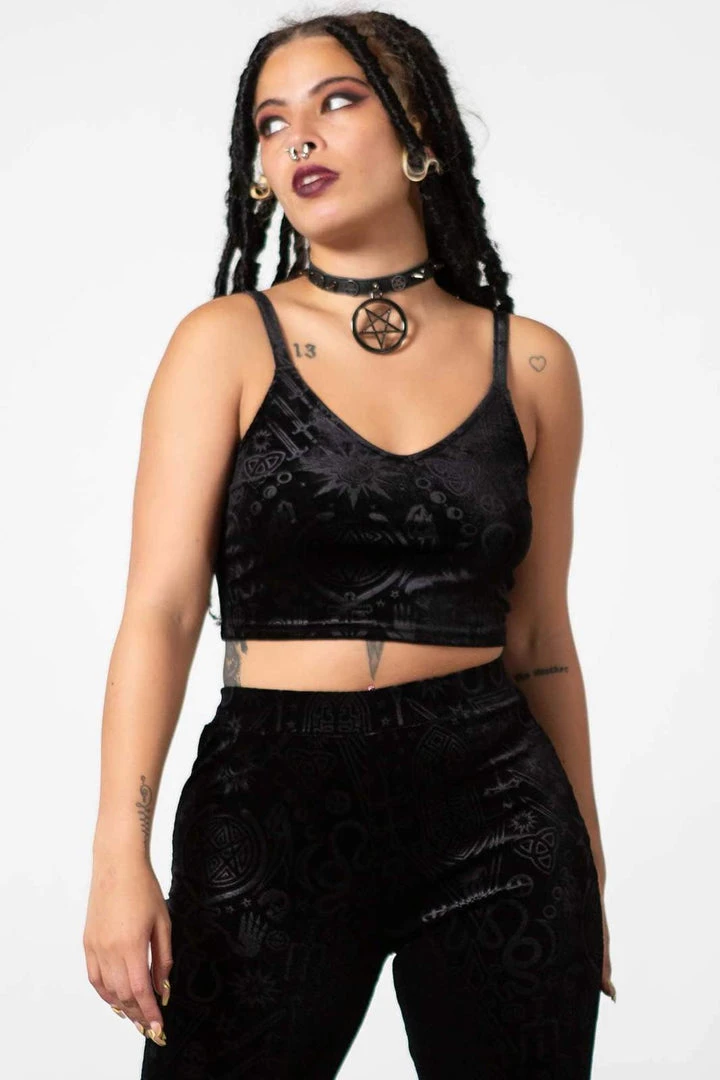 Killstar Ataraxia Velvet Top Ladies 3 Killstar Ataraxia Velvet Top Ladies