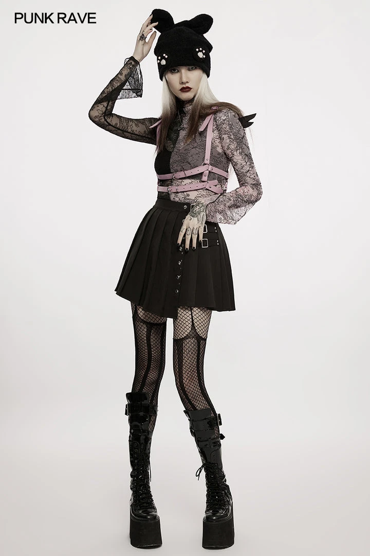 New Arrivals Punk Rave Syble Top - Black & Pink 7 New Arrivals Punk Rave Syble Top - Black & Pink