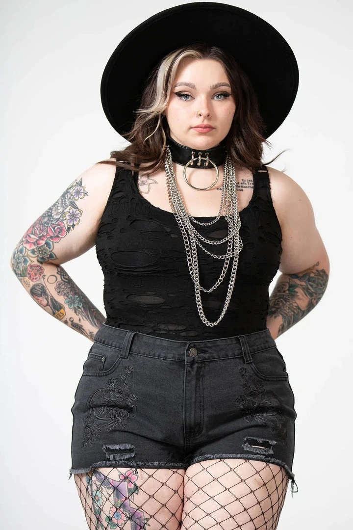 Killstar Alchemille Denim Shorts 3 Killstar Alchemille Denim Shorts