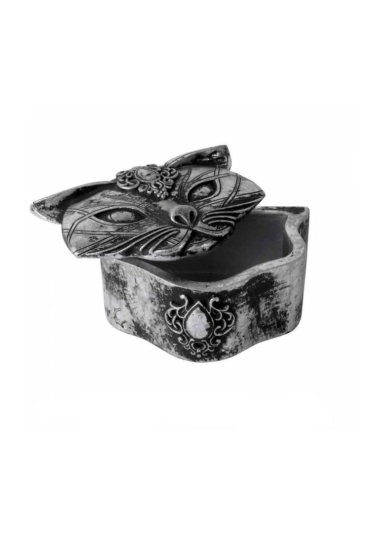 Alchemy Gothic Sacred Cat Trinket Box - Silver Homeware 5 Alchemy Gothic Sacred Cat Trinket Box - Silver Homeware