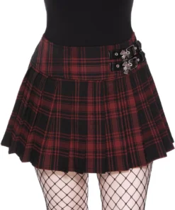 Killstar Bat Girl Skirt Tartan Ladies