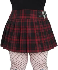 Killstar Bat Girl Skirt Tartan Ladies