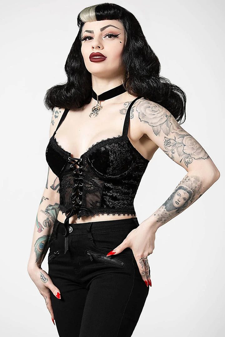 Plus Sizes Killstar Be Veiled Lace Basque 3 Plus Sizes Killstar Be Veiled Lace Basque