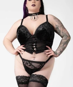 Plus Sizes Killstar Be Veiled Lace Basque 30 Plus Sizes Killstar Be Veiled Lace Basque