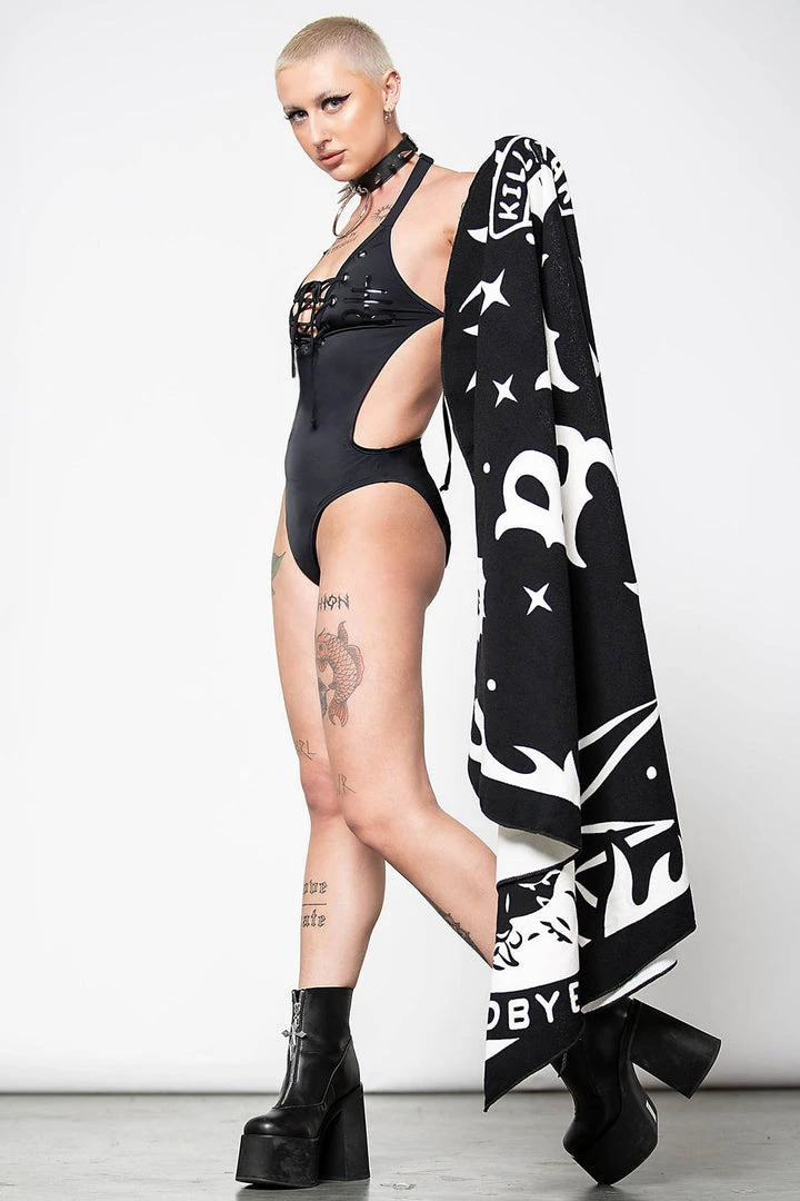 Killstar Beach Goth Heart Towel 4 Killstar Beach Goth Heart Towel