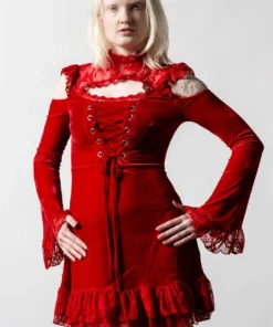 Killstar Blood Vow Lace Dress Scarlet