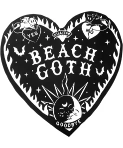 Killstar Beach Goth Heart Towel